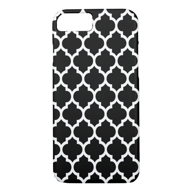 Schwarz-weißes marokkanisches Quatrefolienmuster # Case-Mate iPhone Hülle (Rückseite)