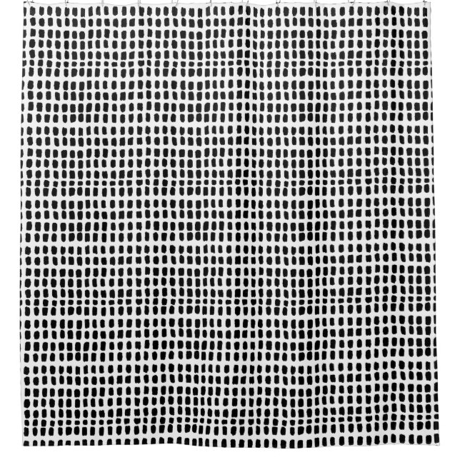 Schwarz-weißes Minimalistisches Abstrakt Line Art  Duschvorhang (Vorderseite)