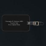 Schwarz-weißes Minimalistisches Beruflich personal Gepäckanhänger<br><div class="desc">Ein beruflich-schwarz-weißes Gepäckanhänger mit minimalistischem Gepäck für Geschäftsreisende. Einfach und beruflich. Fügen Sie bis zu 5 Zeilen Text hinzu.</div>