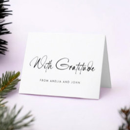 Schwarz-weißes Minimalistisches Handgeschriebenes  Dankeskarte