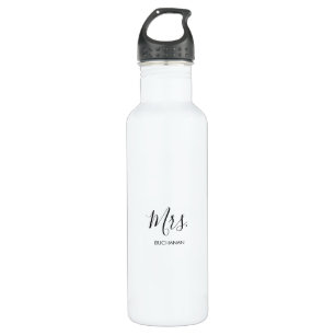Schwarz-weißes Minimalistisches kalligraphisches B Edelstahlflasche