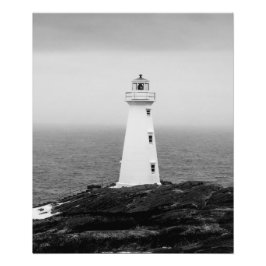 Schwarz-weißes Minimalistisches Leuchtturm Fotodruck