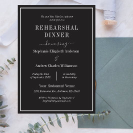 Schwarz-weißes Minimalistisches Modernes Probe Einladung