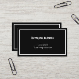 Schwarz-weißes Minimalistisches Unternehmen Visitenkarte