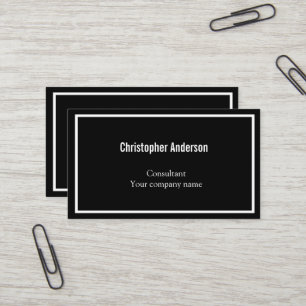 Schwarz-weißes Minimalistisches Unternehmen Visitenkarte