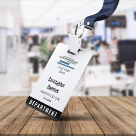 Schwarz-weißes Mitarbeiter-ID-Abzeichen für große Ausweis