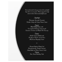 Schwarz-weißes modernes Circle Posh Wedding Menü