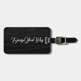 Schwarz-weißes modernes mit Monogramm personalisie Gepäckanhänger