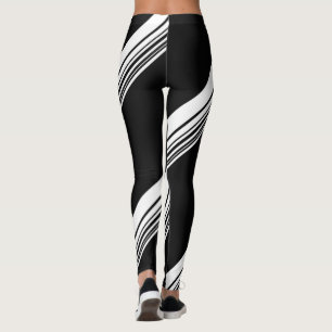 Schwarz-weißes modernes Muster des Chic diy Leggings