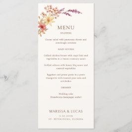 Schwarz-weißes Monogram Wedding Menu Menükarte