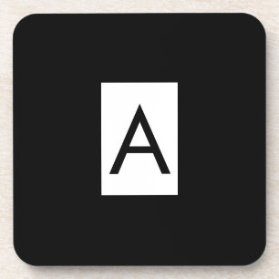 Schwarz-weißes Monogramm Anfangsschreiben Modernes Getränkeuntersetzer