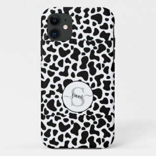 Schwarz-weißes Monogramm der Kuh Case-Mate iPhone Hülle