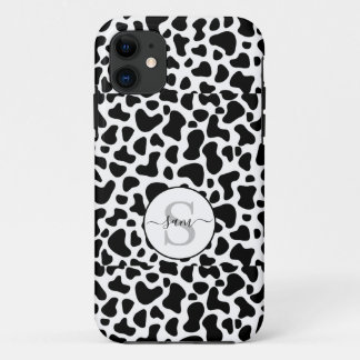 Schwarz-weißes Monogramm der Kuh Case-Mate iPhone Hülle