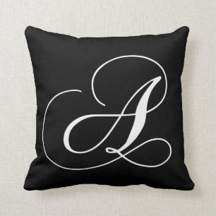 Schwarz-weißes Monogramm ein Designer-mit Kissen