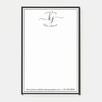 Schwarz-weißes Monogramm-Skript vom Schreibtisch d