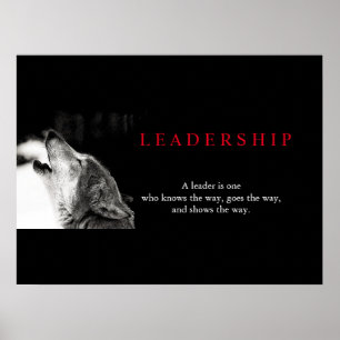 Schwarz-weißes motivierend Führungs-Wolf-Plakat Poster