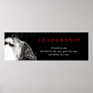 Schwarz-weißes motivierend Führungs-Wolf-Plakat Poster