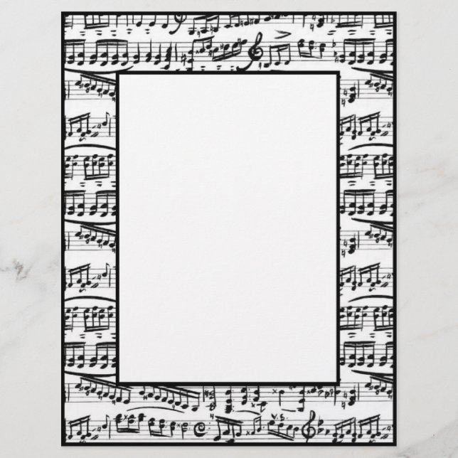 Schwarz-weißes Musiknoten (Vorderseite)