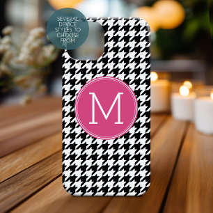 Schwarz-weißes Muster des rosa Hahnentrittmusters Case-Mate iPhone 14 Hülle