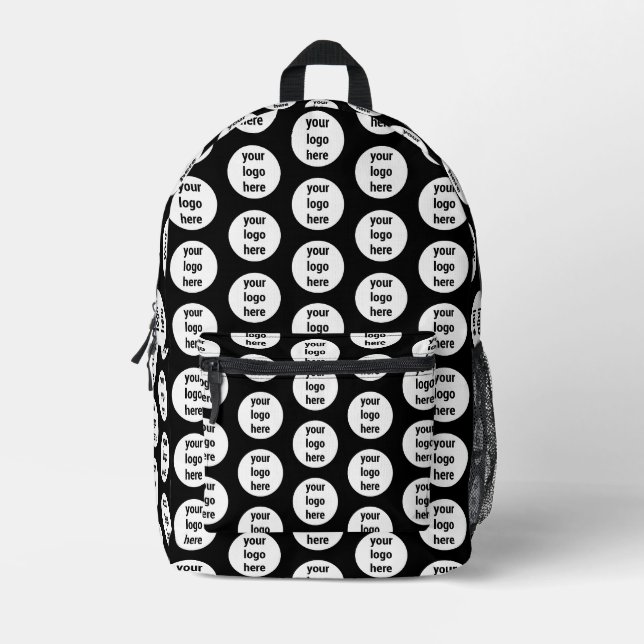 Schwarz-weißes Muster für Werbegeschenke für Unter Bedruckter Rucksack (Vorderseite)