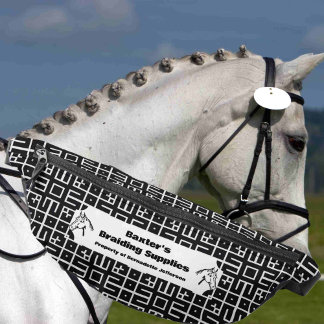 Schwarz-weißes Musterpferd Mane Schwanz Braiding Bauchtasche