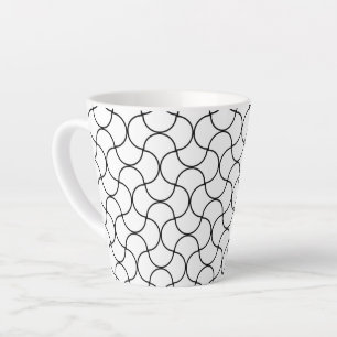Schwarz-weißes Nahtloses geometrisches Messemuster Milchtasse