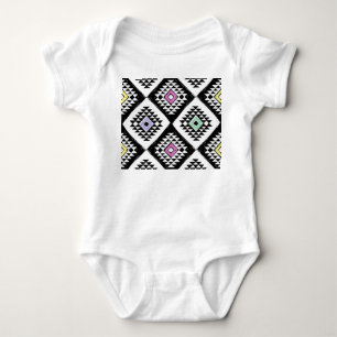 Schwarz-weißes Navajo Muster Baby Strampler