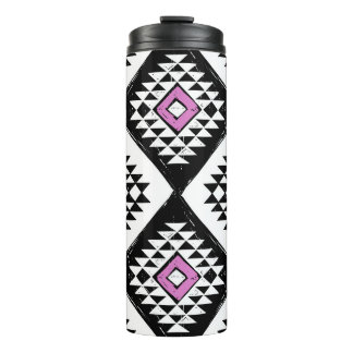 Schwarz-weißes Navajo Muster Thermosbecher