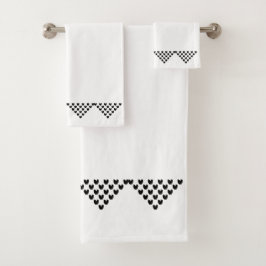 Schwarz-weißes norwegisches Bath-Set Badhandtuch Set