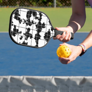 Schwarz-weißes organisches abstraktes Kunstdesign Pickleball Schläger