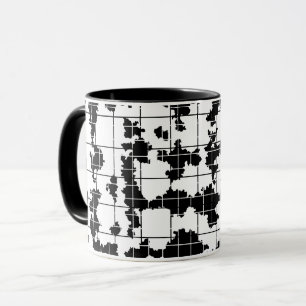 Schwarz-weißes organisches abstraktes Kunstdesign  Tasse