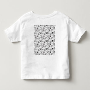 Schwarz-weißes Paisley-Muster – Elegante Textilkun Kleinkind T-shirt