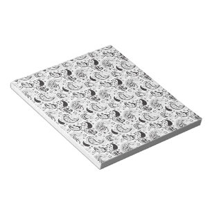 Schwarz-weißes Paisley-Muster – elegante Textilkun Notizblock
