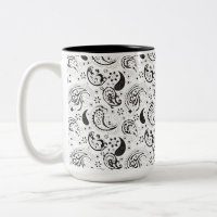 Schwarz-weißes Paisley-Muster – Elegante Textilkun
