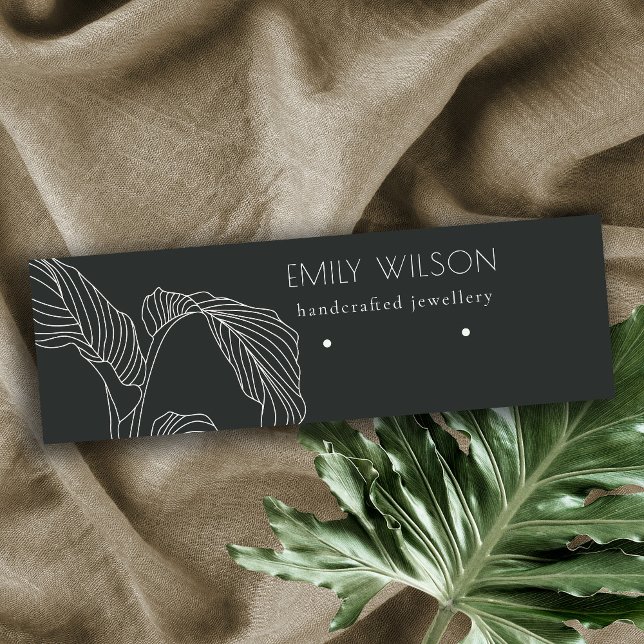 Schwarz-weißes Palmblätterbild Mini Visitenkarte (Von Creator hochgeladen)