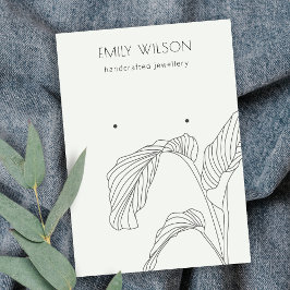 Schwarz-weißes Palmblätterbild Visitenkarte