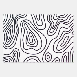 Schwarz-weißes Papierblatt Geschenkpapier Set