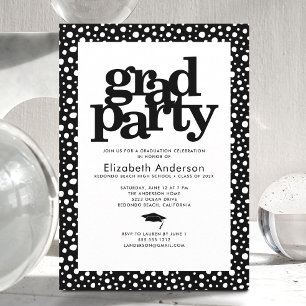 Schwarz-weißes Party fett gedruckte Typografie Mod Einladung