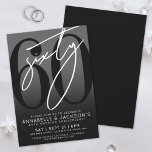 Schwarz-weißes Party zum 60. Jubiläum Einladung<br><div class="desc">Feiern Sie 60 Jahre Liebe mit dieser modernen Einladung zum 60. Hochzeitstag. Das Design zeichnet sich durch einen schlichten, grauen Hintergrund mit einem subtilen schwarzen Farbverlauf aus und sorgt für einen klassischen, eleganten Look, der sich perfekt für das traditionelle "Diamant"-Thema eignet. Eine große schwarze "60" dehnt sich über den größten...</div>