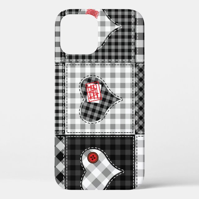 Schwarz-weißes Patchwork ist nahtlos. Case-Mate iPhone Hülle (Rückseite)