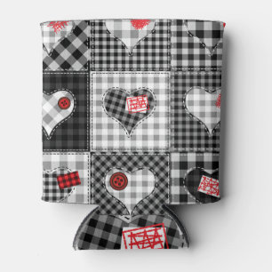 Schwarz-weißes Patchwork ist nahtlos. Dosenkühler