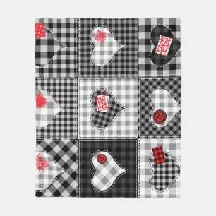 Schwarz-weißes Patchwork ist nahtlos. Fleecedecke