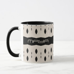 Schwarz-weißes Personalisiertes großes Diamantmust Tasse