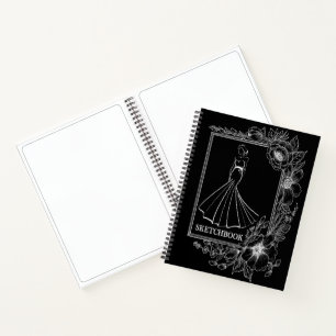 Schwarz-weißes Personalisiertes Sketch für Zeichne Notizbuch