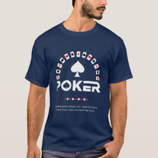Schwarz-weißes Poker-T-Shirt mit moderner Typograf T-Shirt