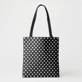 Schwarz-weißes Polka Dot Muster Tasche