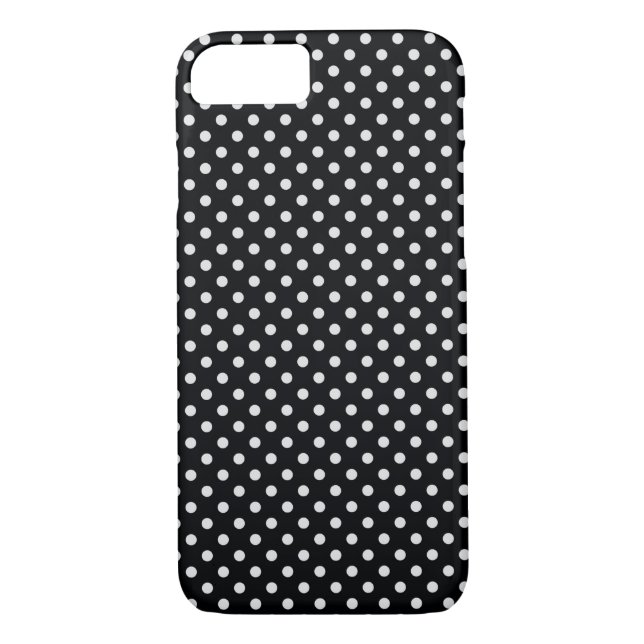 Schwarz-weißes Polka Dots Muster Case-Mate iPhone Hülle (Rückseite)