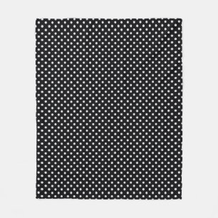 Schwarz-weißes Polka Dots Muster Fleecedecke