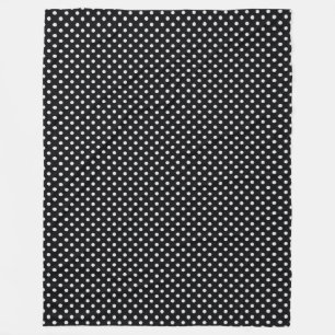 Schwarz-weißes Polka-Punkt-Muster Fleecedecke