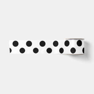 Schwarz-weißes Polka-Punkt-Muster Satinband